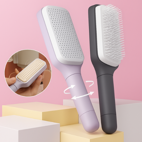 Jetra 4-in-1 Self-Cleaning Hair Brush